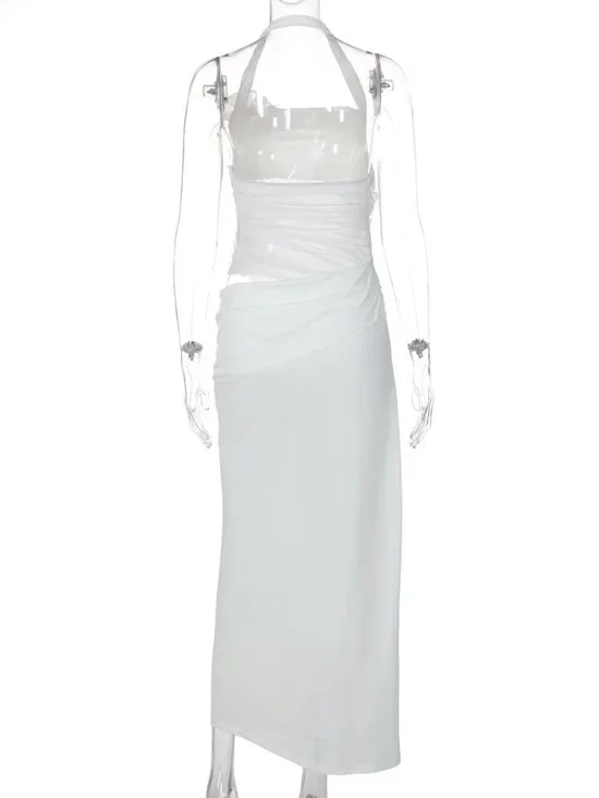 Sophisticated Coquette Aesthetic Halter Dress - Picture 6 of 10